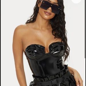 PLT- Black Vinyl Bodysuit